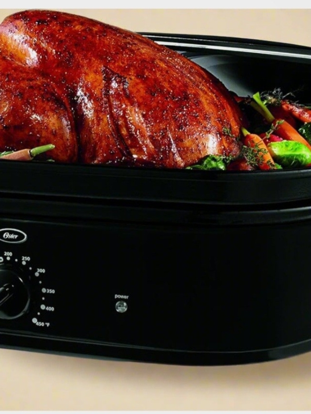 Oster 18 Quart Roaster Oven Red Self Basting Lid Turkey Roaster New, Open Box